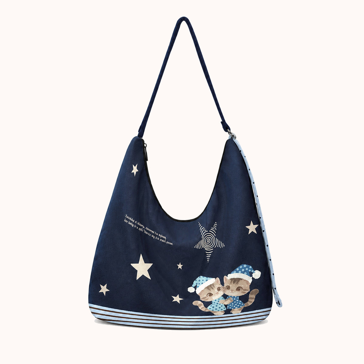 ARIPPULA FEF9F6 | starry-twin-cats-canvas-crossbody-bag | close quality | 012__starry-twin-cats-canvas-crossbody-bag__starry-twin-cats__front.webp