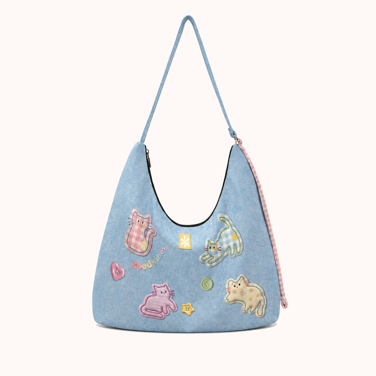 ARIPPULA FEF9F6 | patch-cat-canvas-crossbody-bag | close quality | 022__patch-cat-canvas-crossbody-bag__patch-cat__front.webp