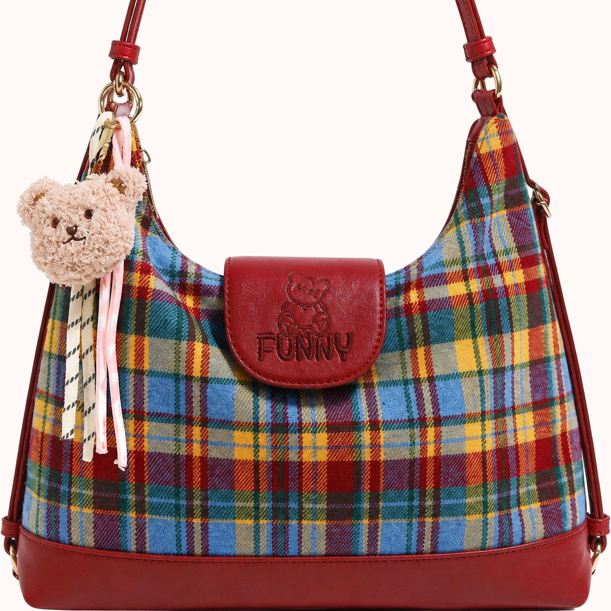 ARIPPULA FEF9F6 | tartan-canvas-shoulder-bag | close quality | 030__tartan-canvas-shoulder-bag__close-quality.webp