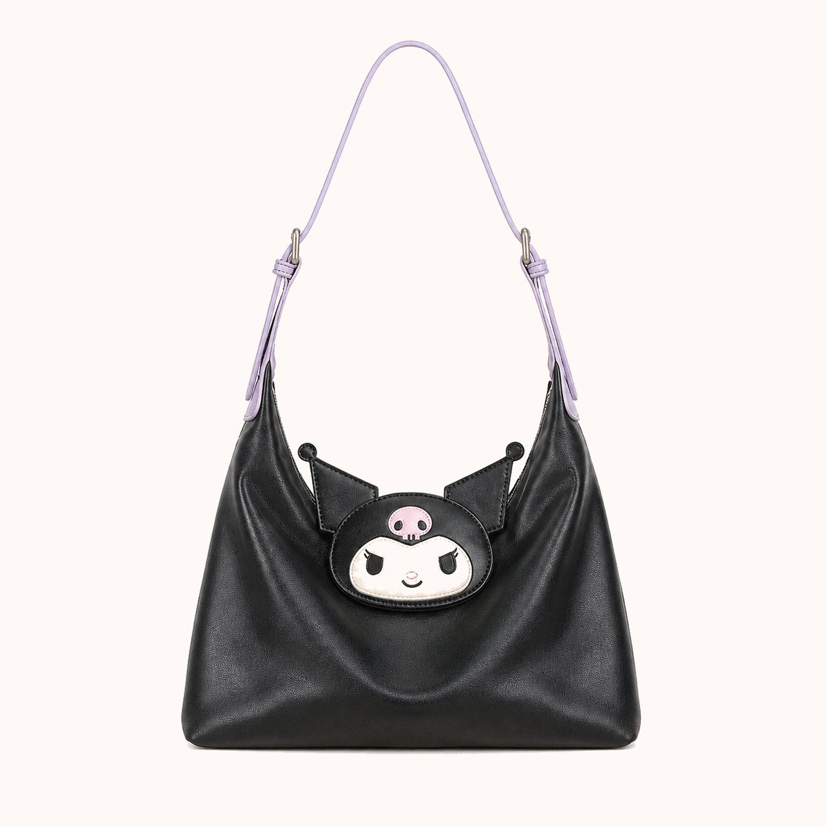 ARIPPULA FEF9F6 | kitty-smooth-shoulder-bag | close quality | 061__kitty-smooth-shoulder-bag__kuromi-black-small__front.webp