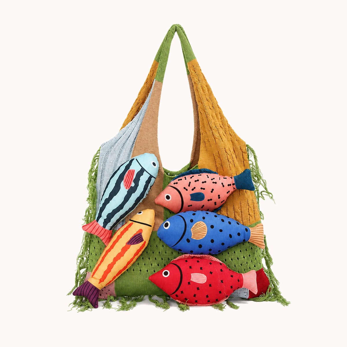 ARIPPULA FEF9F6 | shoal-knit-tote | close quality | 088__shoal-knit-tote__green-yellow__front.webp