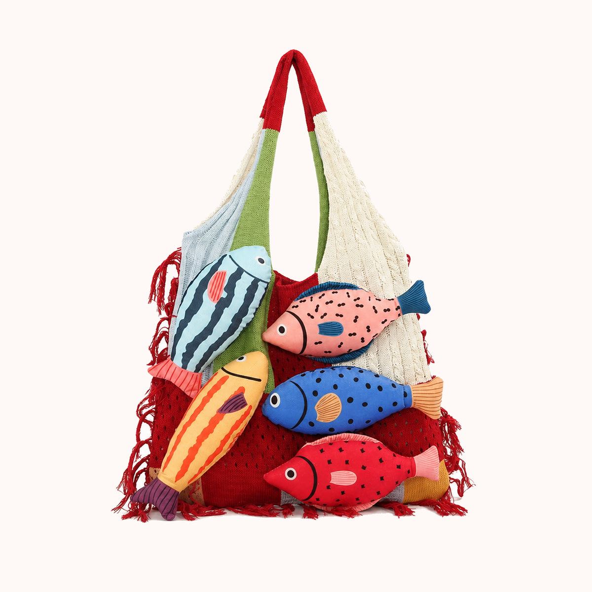 ARIPPULA FEF9F6 | shoal-knit-tote | close quality | 094__shoal-knit-tote__red-white__front.webp