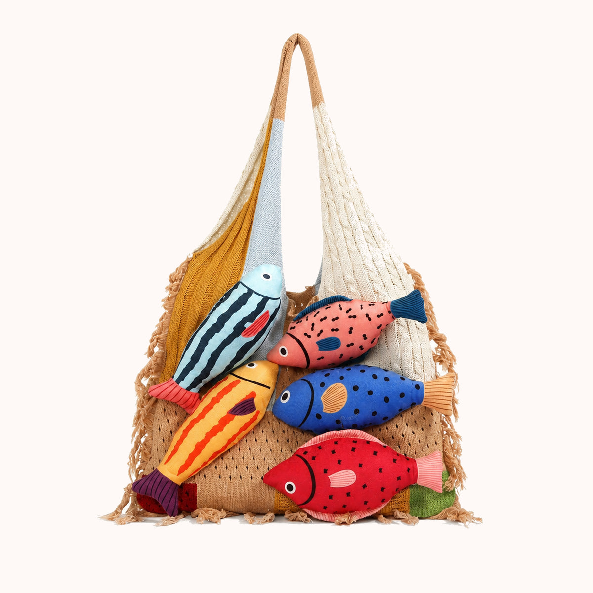 ARIPPULA FEF9F6 | shoal-knit-tote | close quality | 095__shoal-knit-tote__khaki-white__front.webp