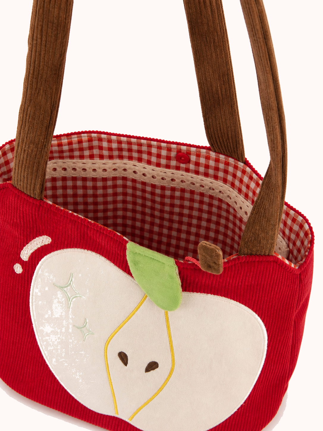 Pippin Corduroy Shoulder Bag — closure detail