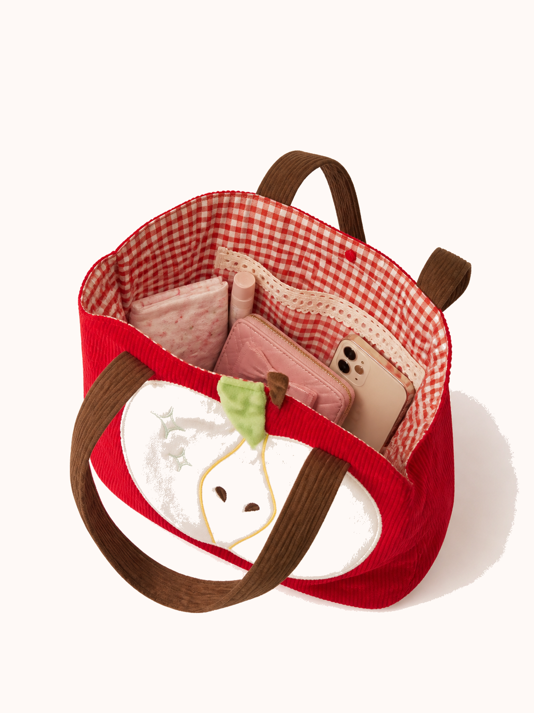 Pippin Corduroy Shoulder Bag — open bag view