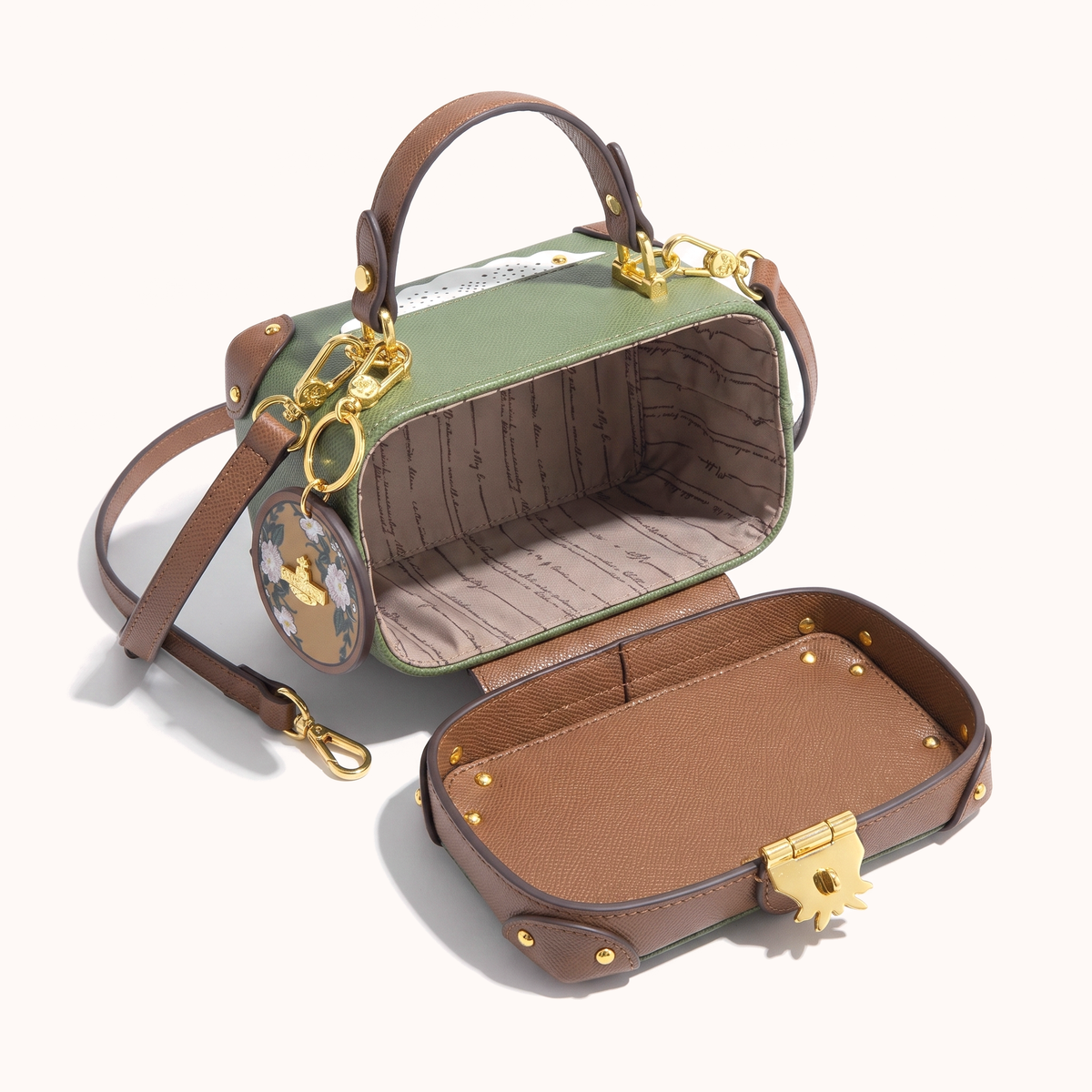 Bestickte Lacewing-Tasche mit kurzem Henkel
