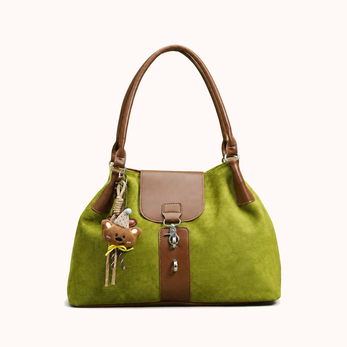 ARIPPULA FEF9F6 | olive-suede-tote | close quality | 127__olive-suede-tote__green__front.webp