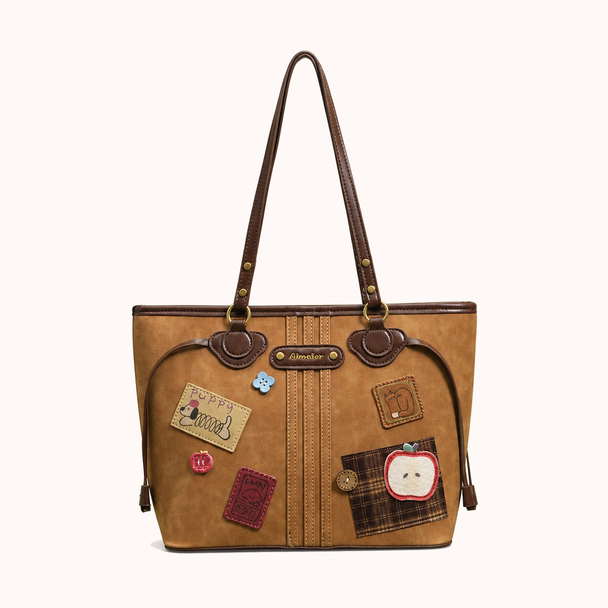 ARIPPULA FEF9F6 | voyager-printed-tote | close quality | 138__voyager-printed-tote__brown__front.webp