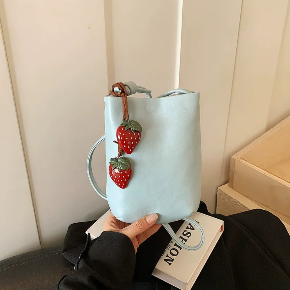 Fruttina Strawberry Charm Bucket Bag