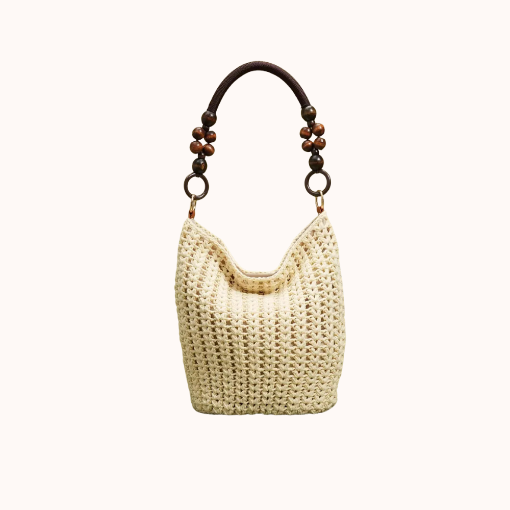 Marélle Beaded Handle Woven Bag