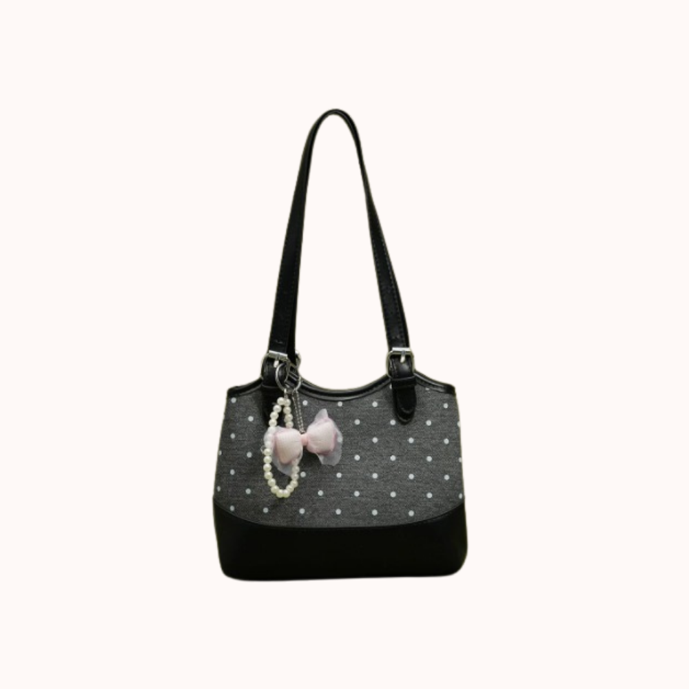 Noirette Bow Charm Shoulder Bag
