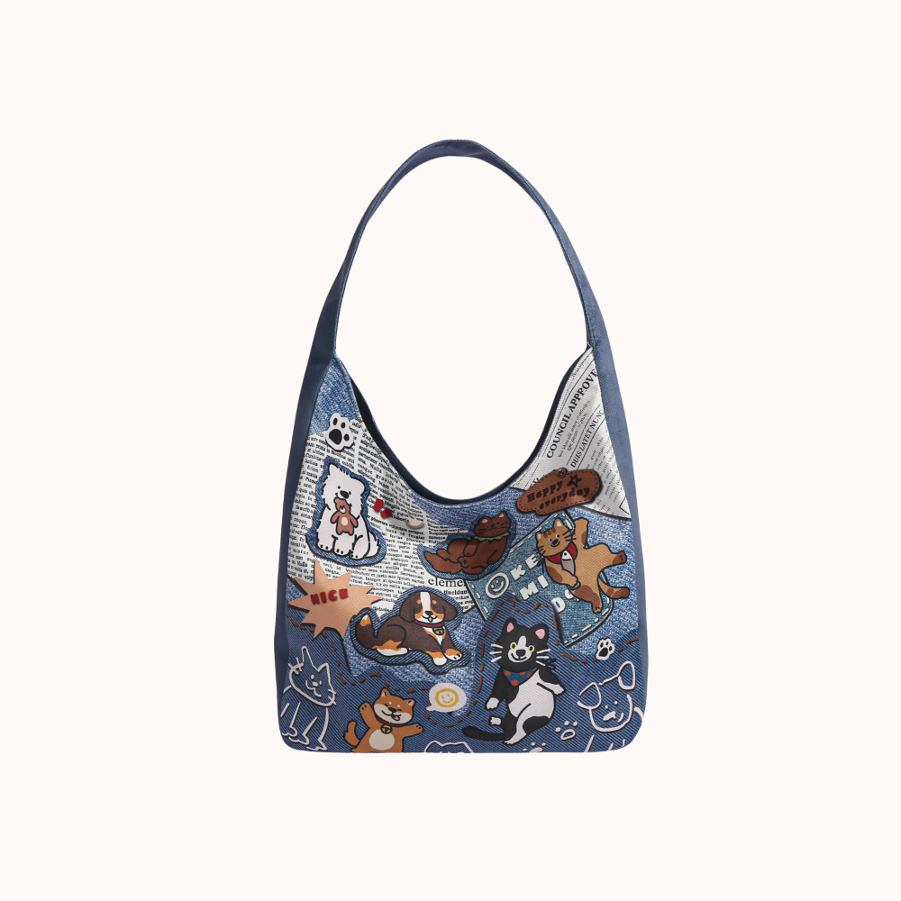 Canella Dog Print Shoulder Bag
