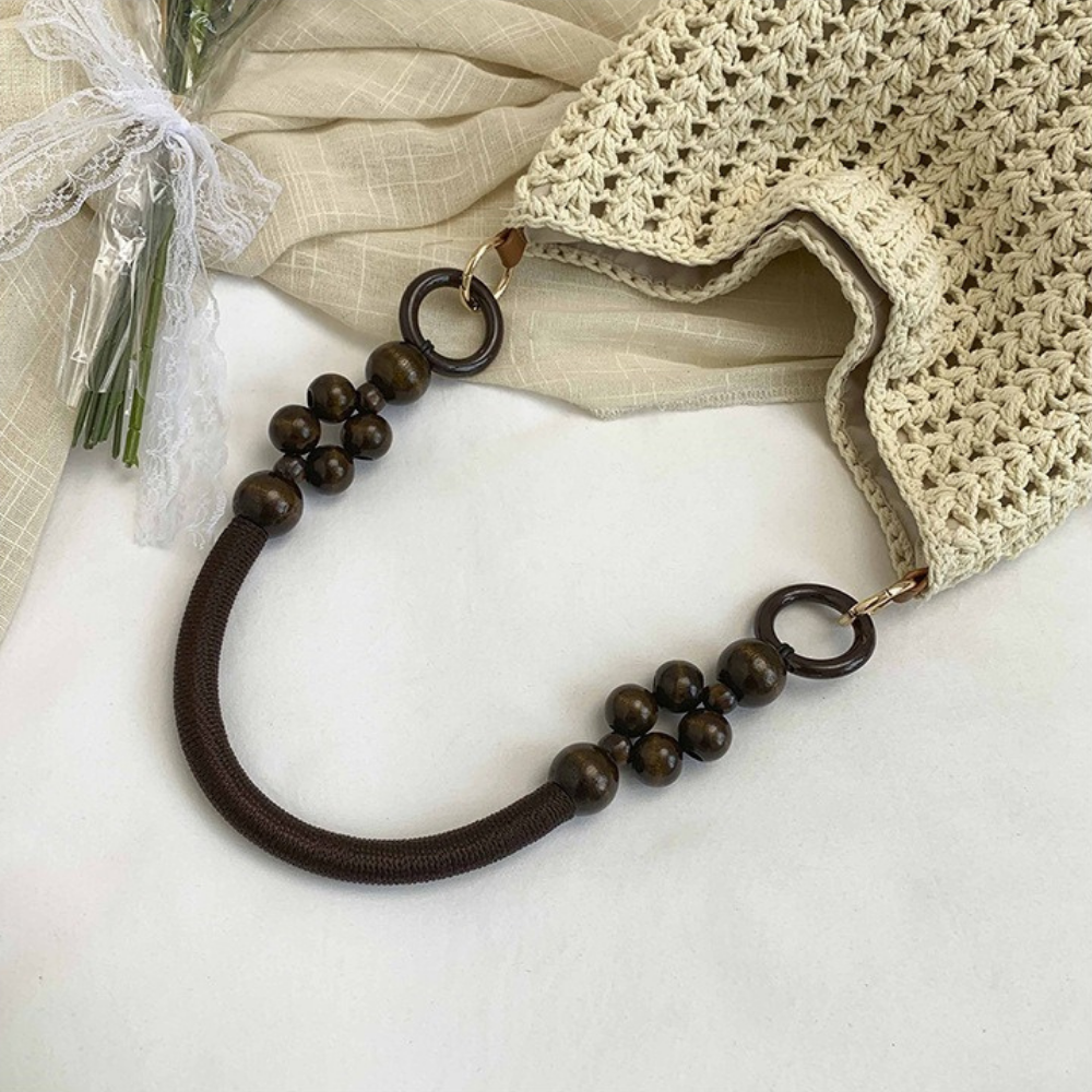 Marélle Beaded Handle Woven Bag