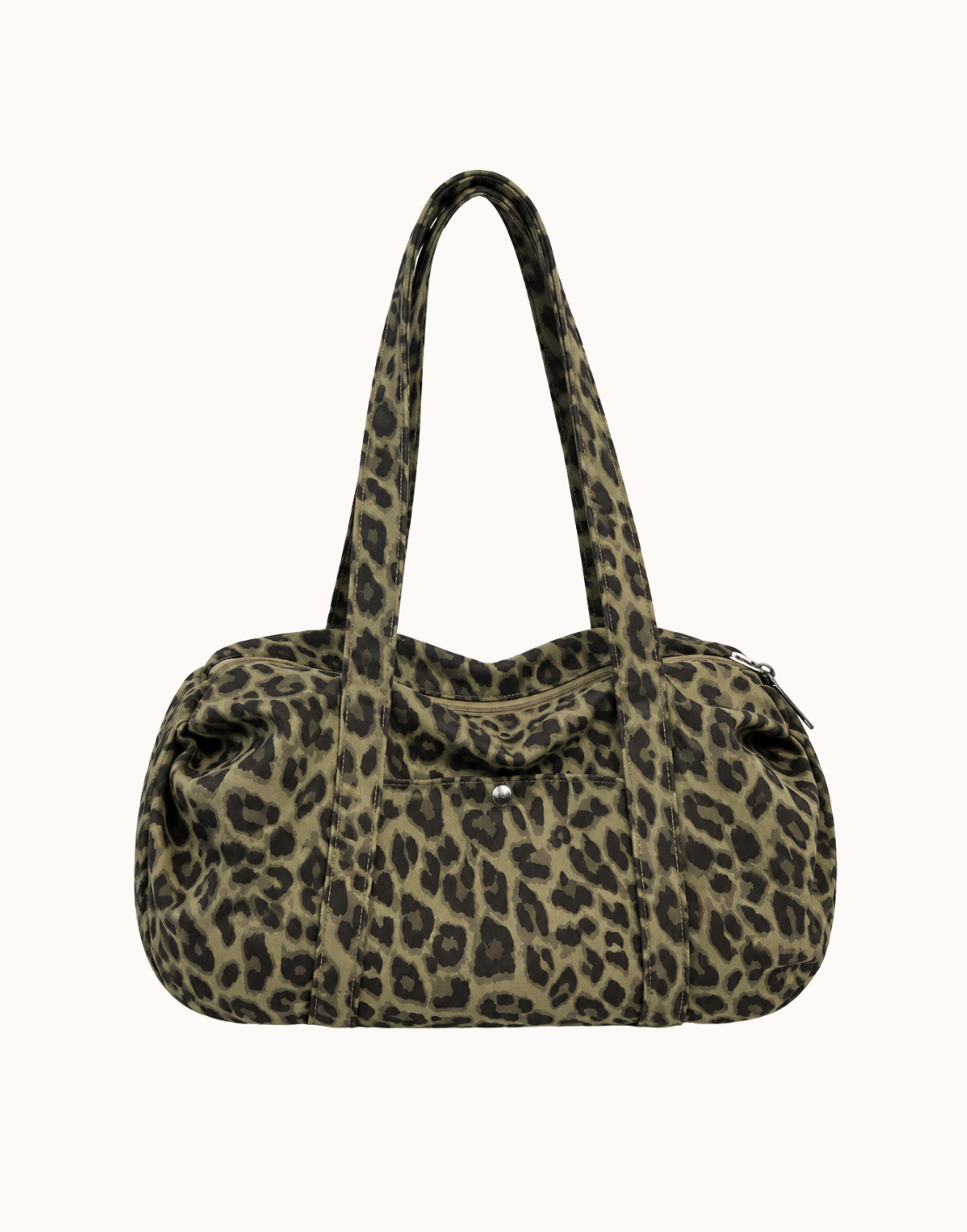 Borsa tote in tela leopardata rétro
