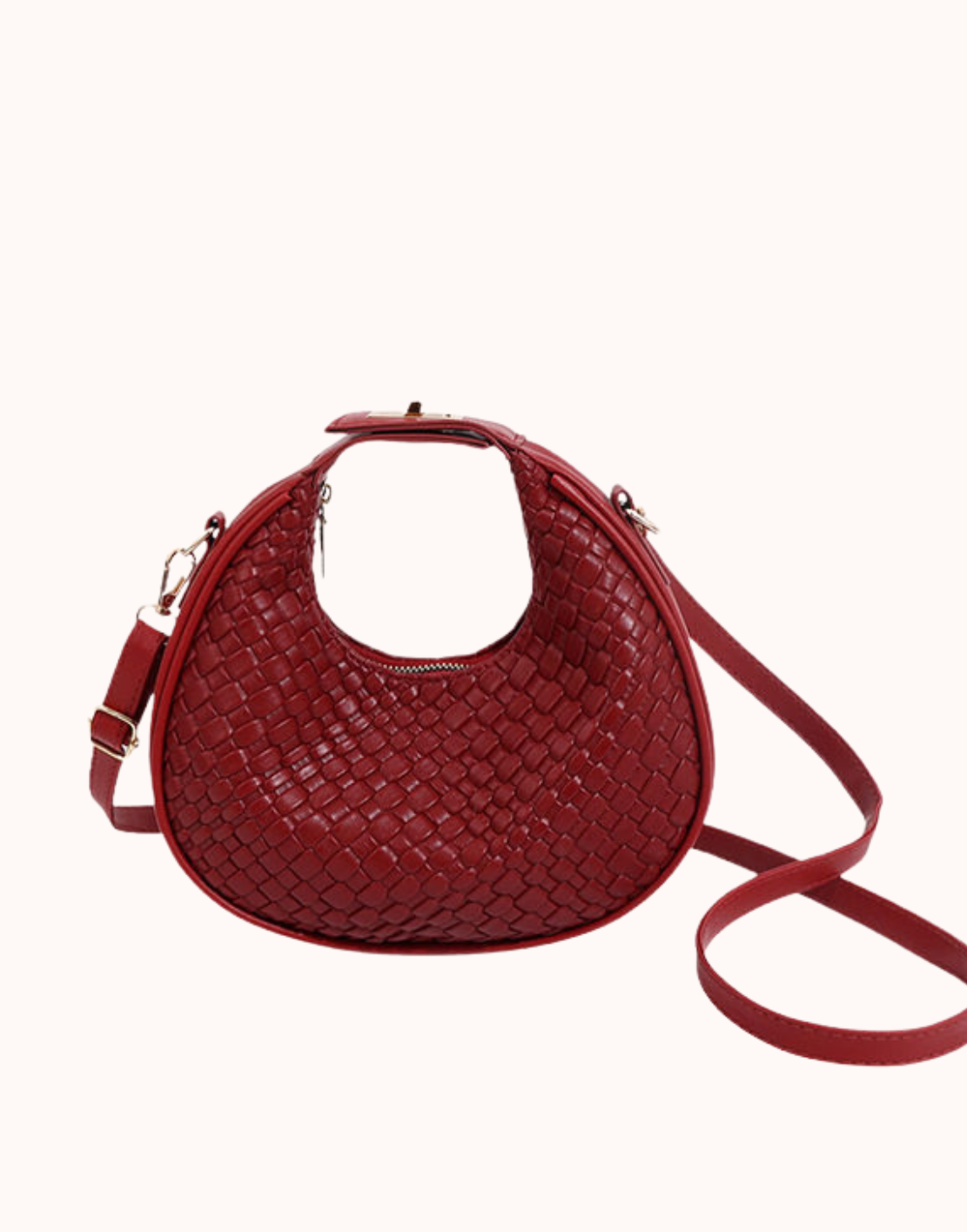 Sac à anse tressé couleur palourde