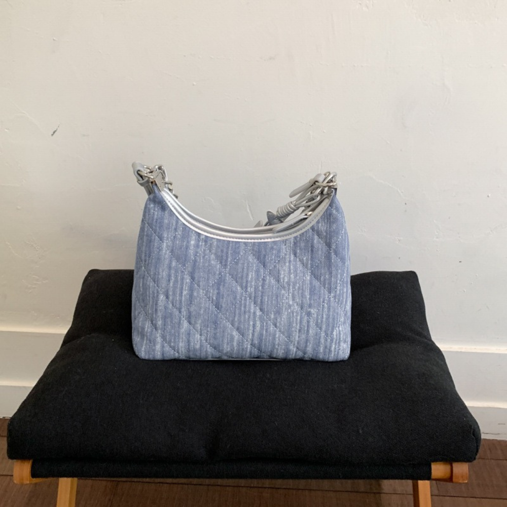 Bleuressa Quilted Denim-Look Shoulder Bag