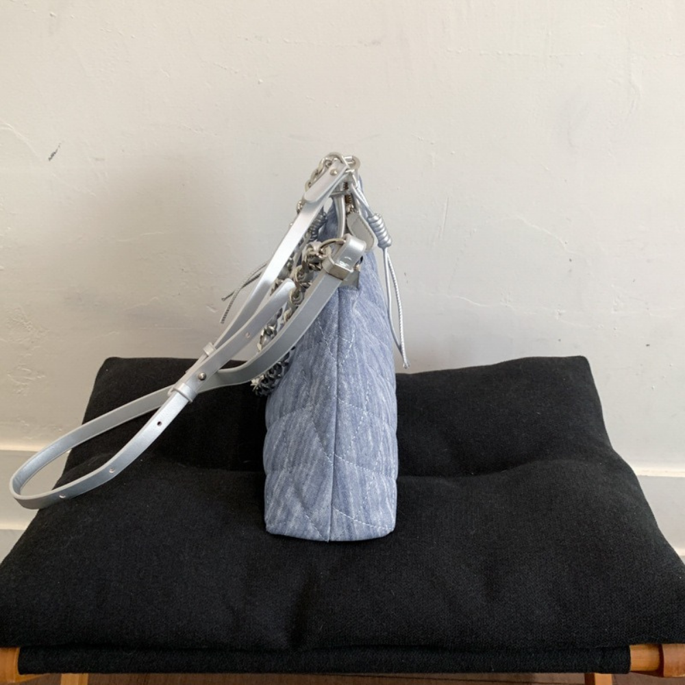 Bleuressa Quilted Denim-Look Shoulder Bag