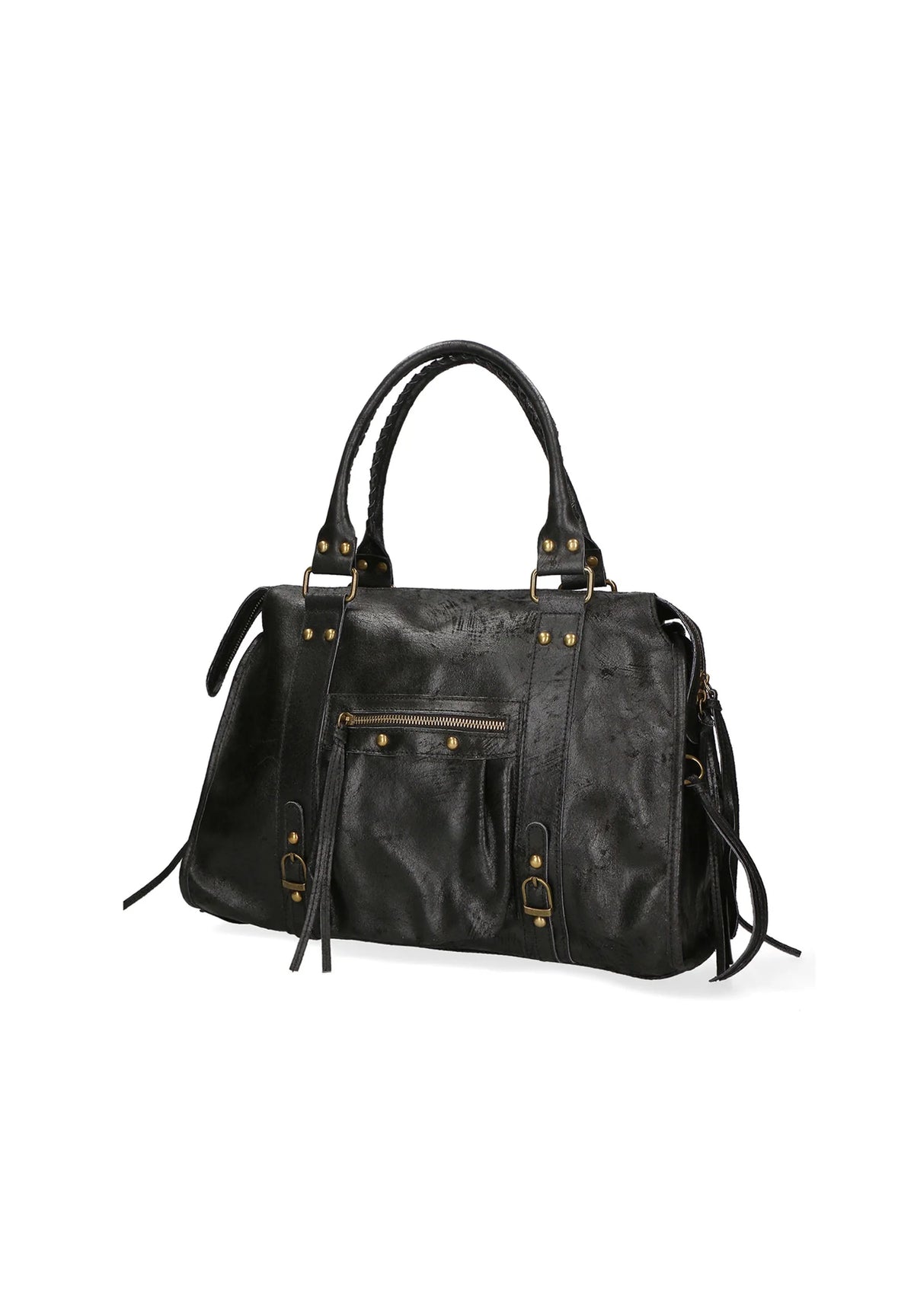 Throttle Studded Top-Handle Bag
