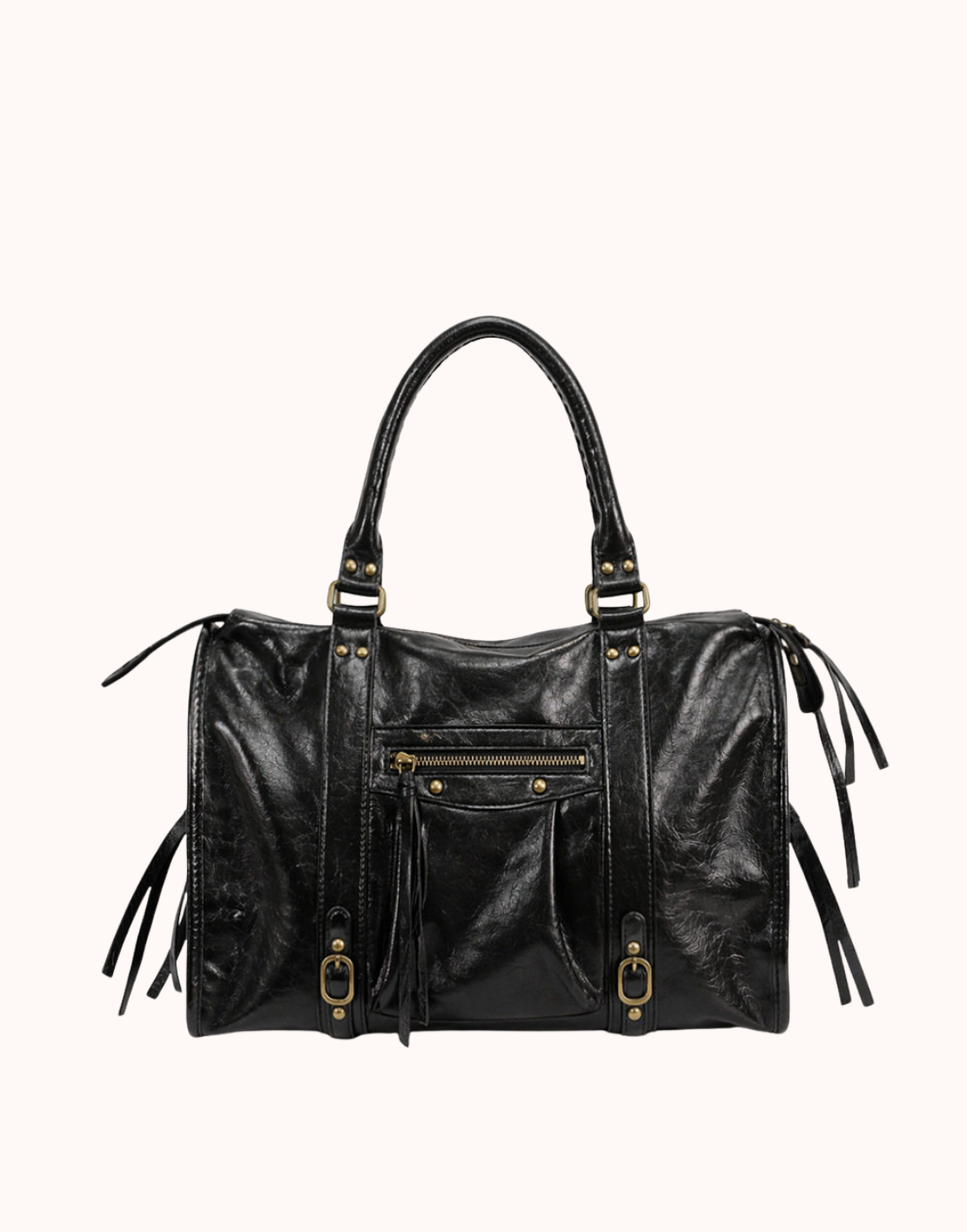 Throttle Studded Top-Handle Bag