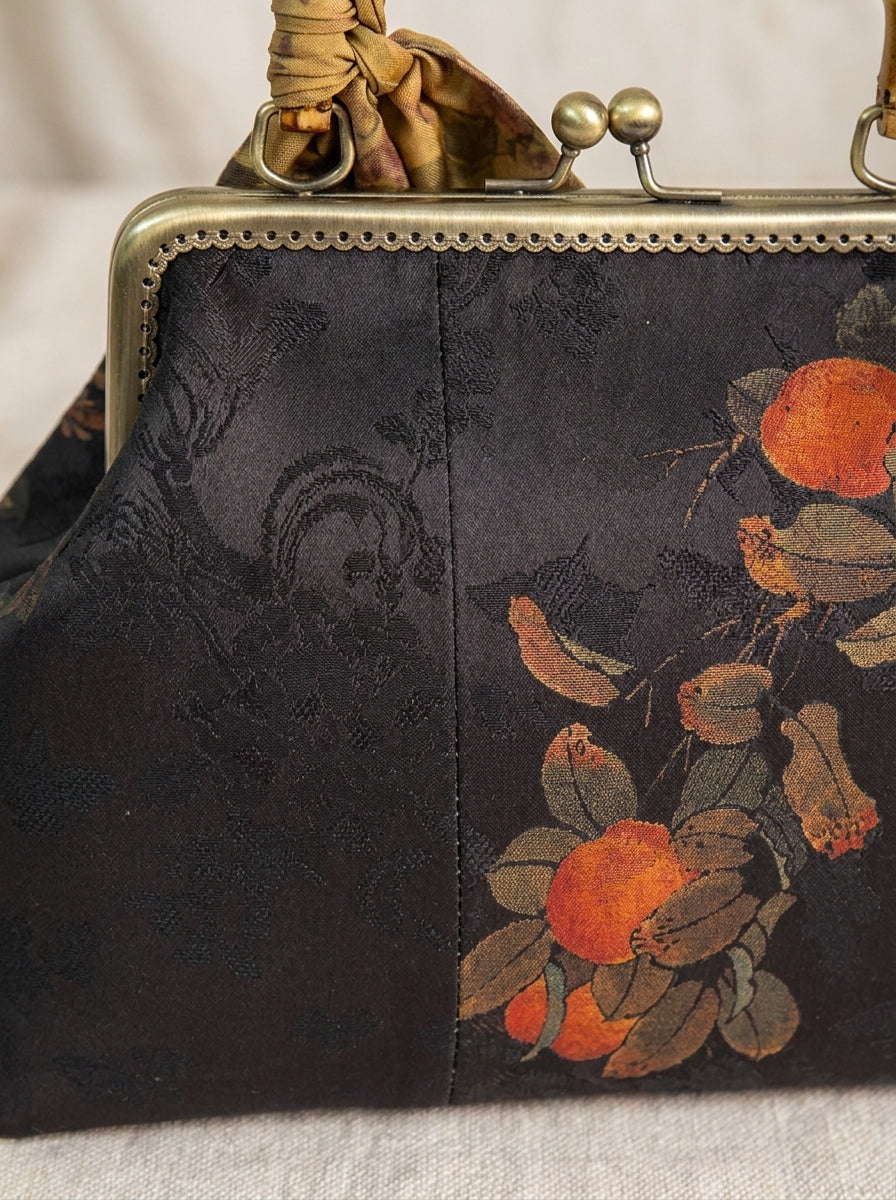 Borsa con manico superiore in jacquard Persimmon