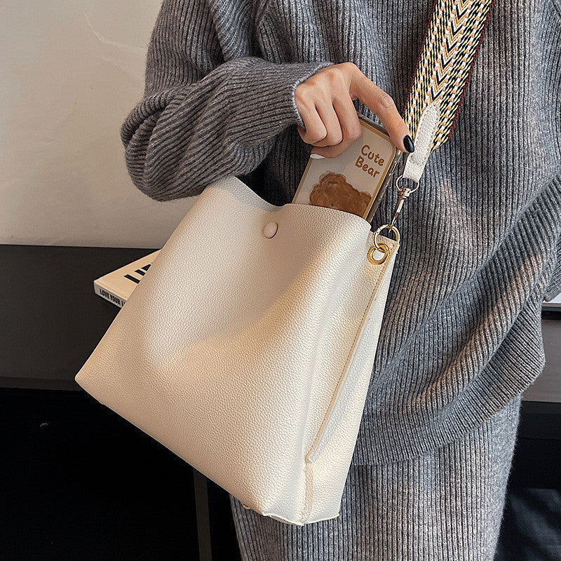 Léonore Vegan Leather Crossbody Bucket Bag