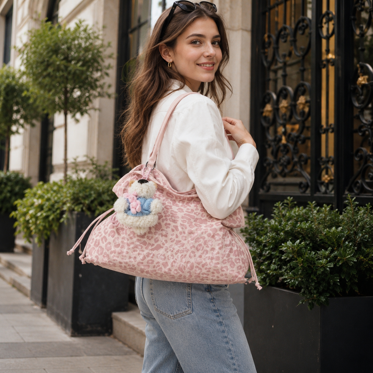 Roselle Leopard Print Shoulder Bag