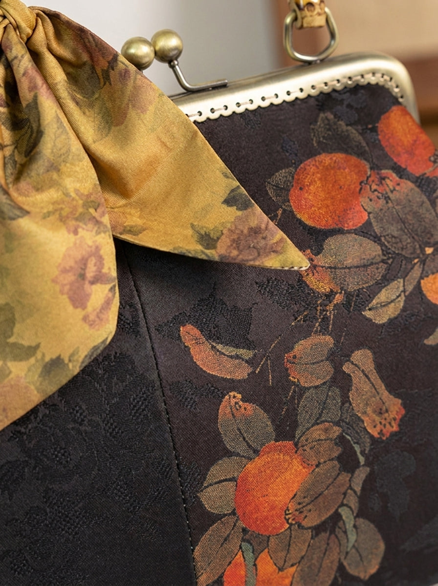 Borsa con manico superiore in jacquard Persimmon