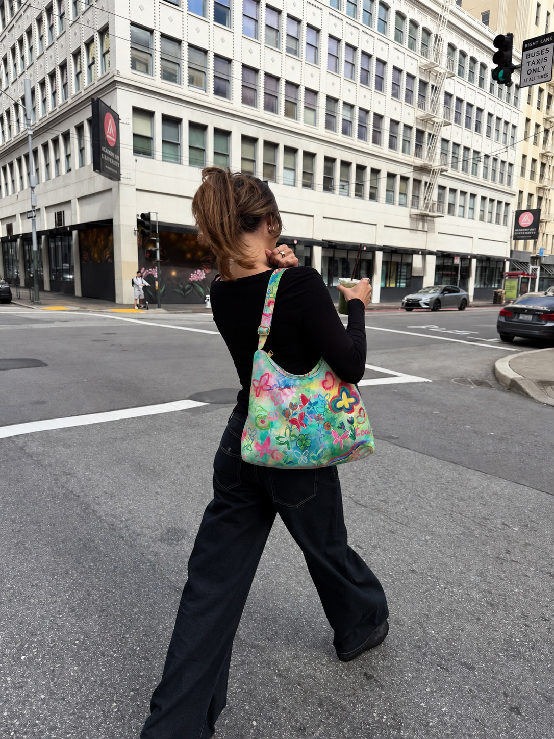 Colorful Butterfly Bloom Shoulder Bag