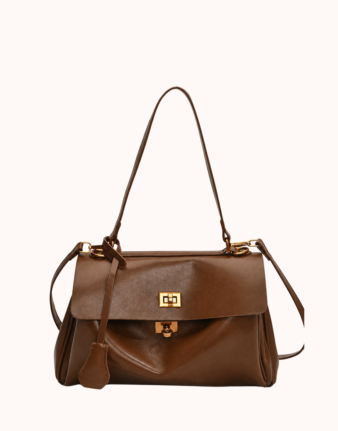Audrey-Schultertasche aus Lackleder