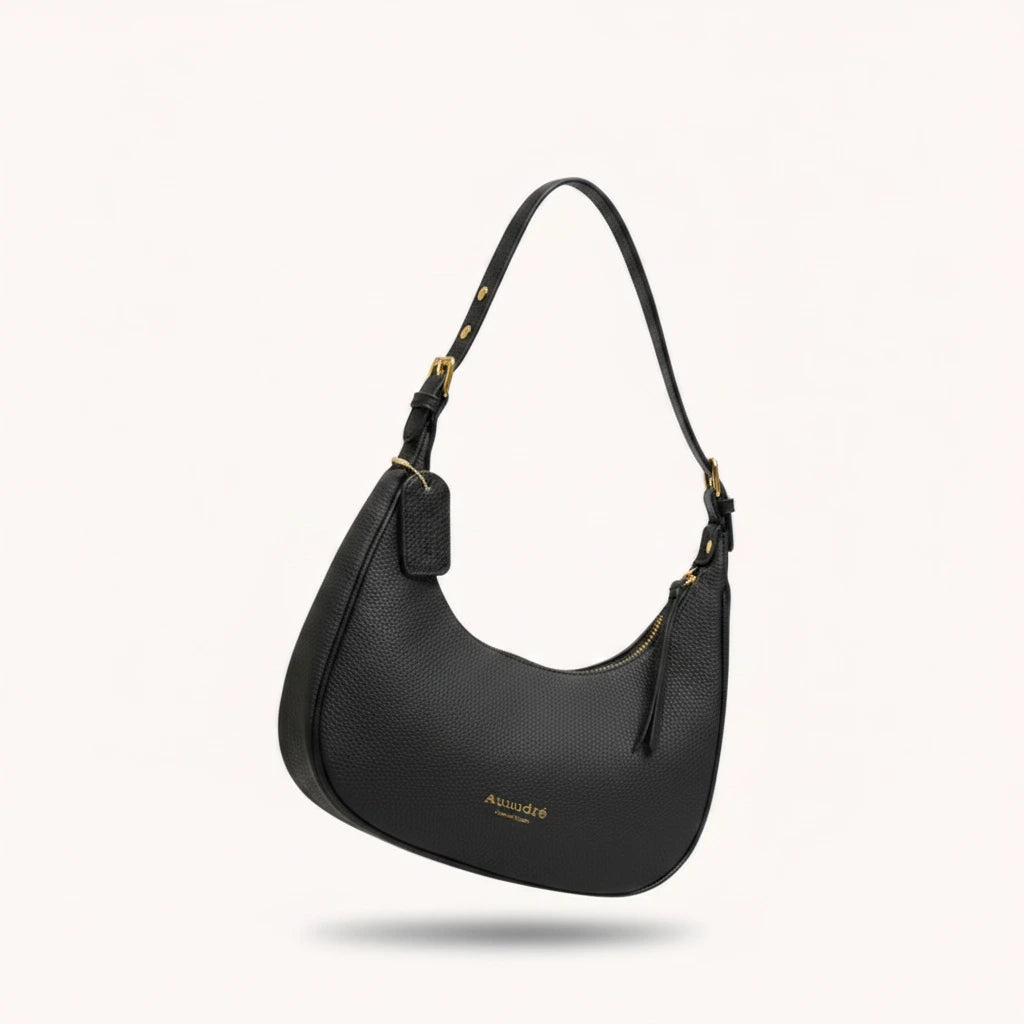Moon Shoulder Bag — Pebbled | Remove the bg with text of the products and replace the bg with image reference i give and keep the showdow of the products