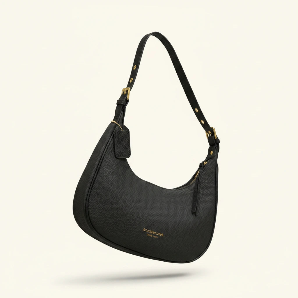 Moon Shoulder Bag — Pebbled | Remove the bg with text of the products and replace the bg with image reference i give and keep the showdow of the products