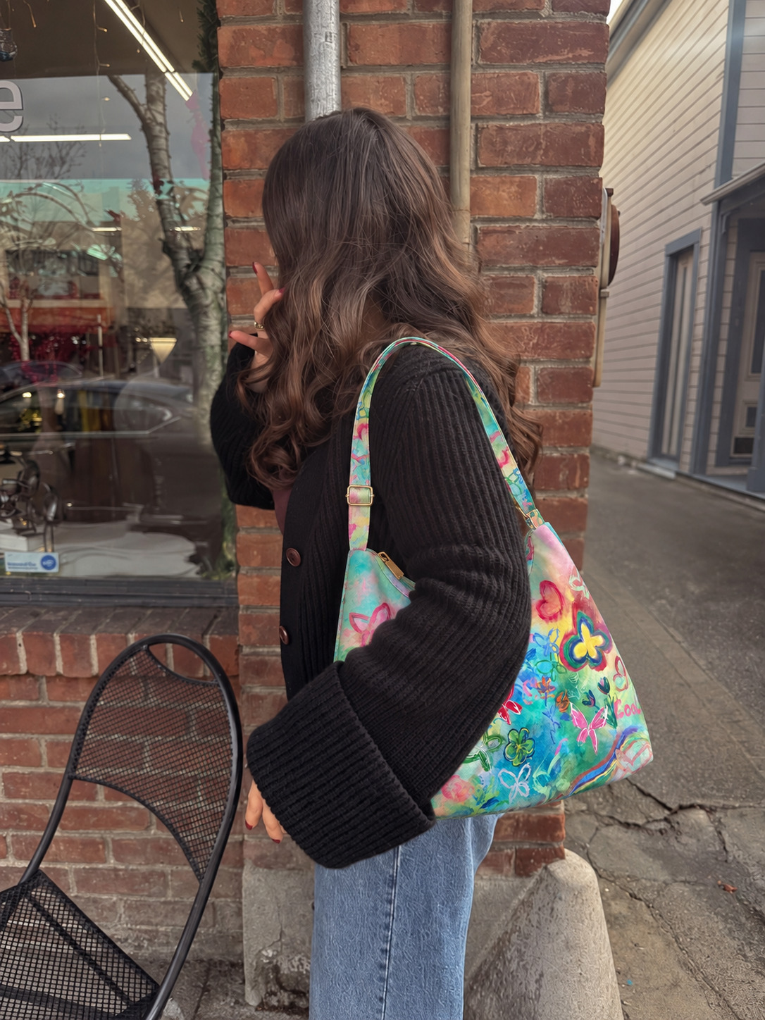 Colorful Butterfly Bloom Shoulder Bag