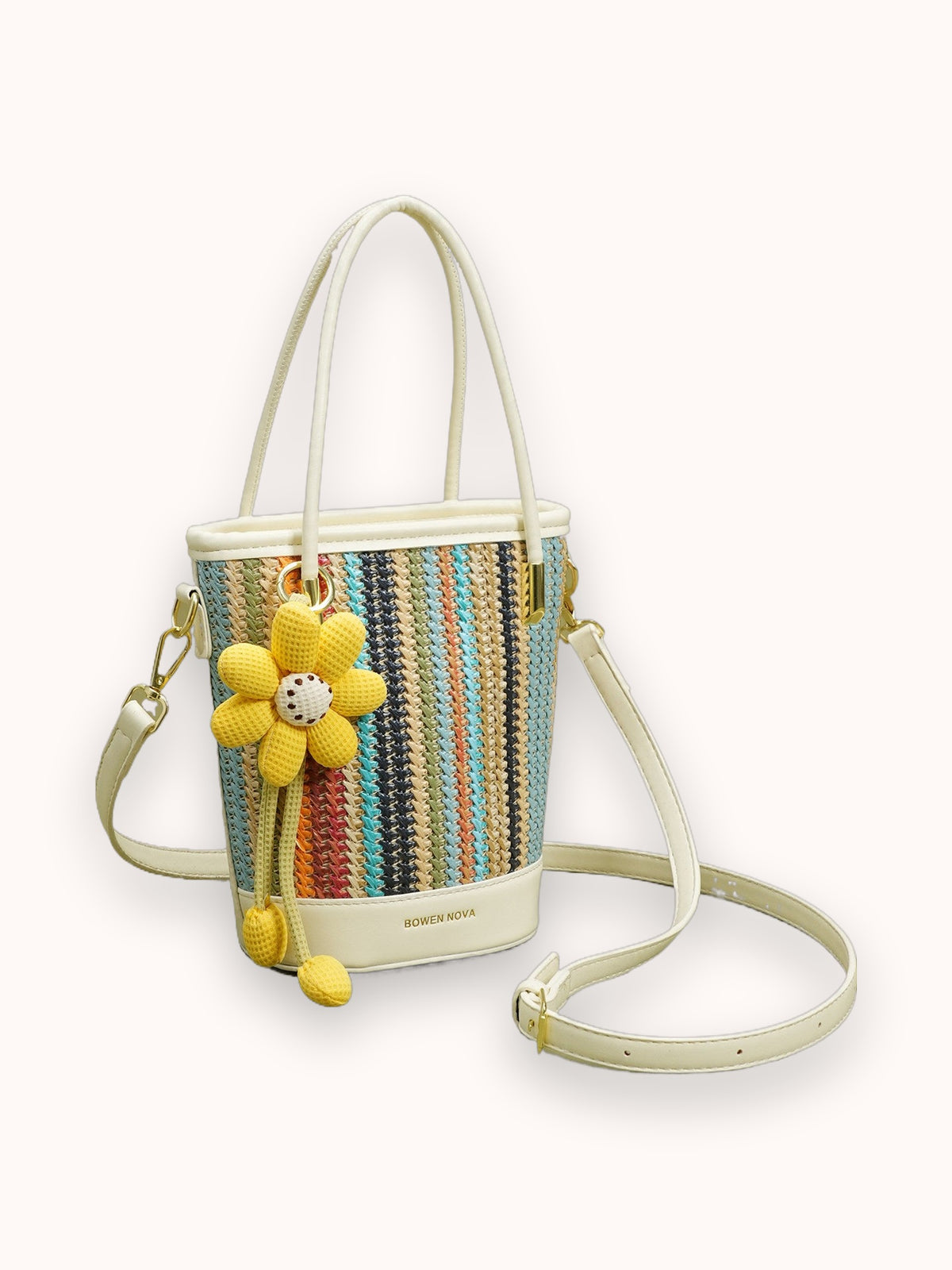 Fiesta Straw Bucket Bag