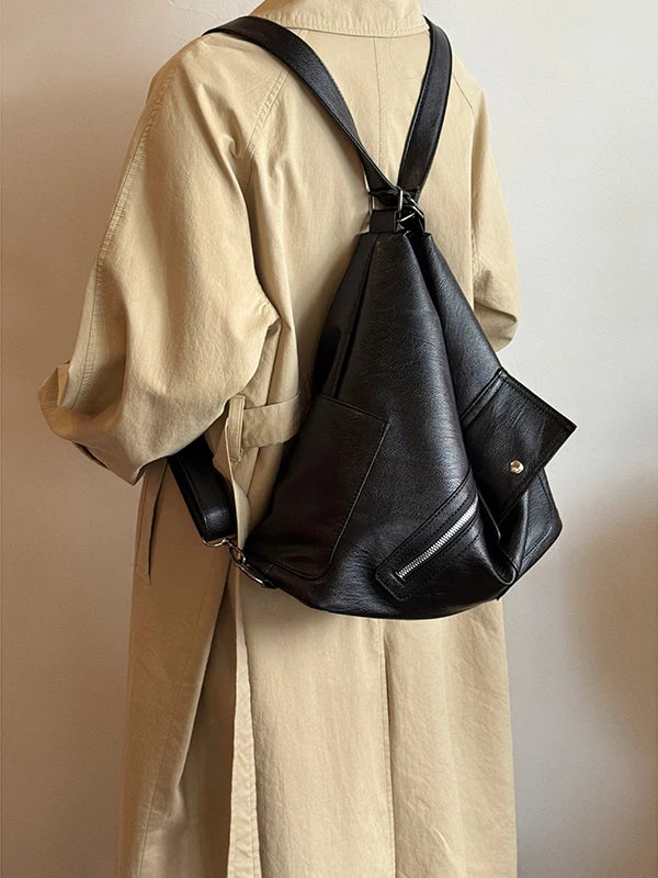 2026 New Vintage Soft Leather Backpack for Women, Large Capacity Multifunctional Tote Bag, Everyday Versatile Commuter Single Shoulder Bag