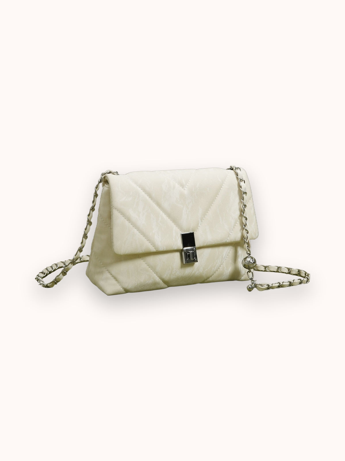 Gesteppte Marshmallow-Schultertasche