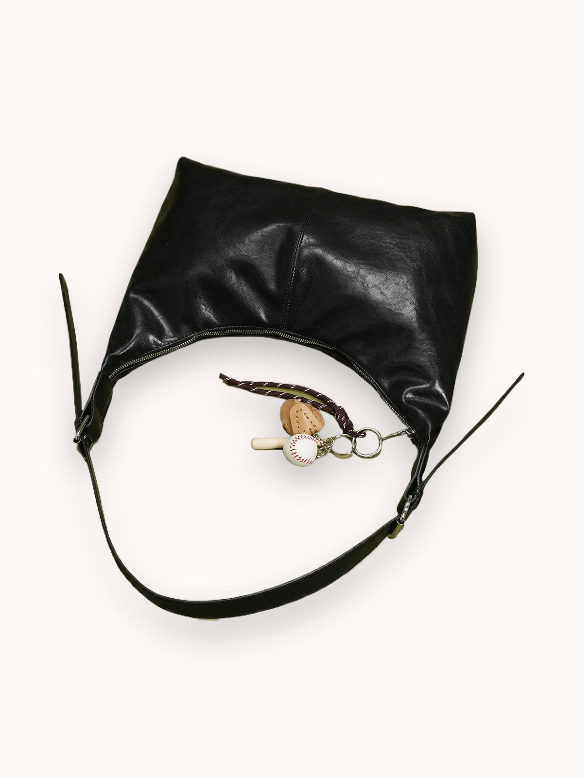 Onyx Pebbled Shoulder Bag