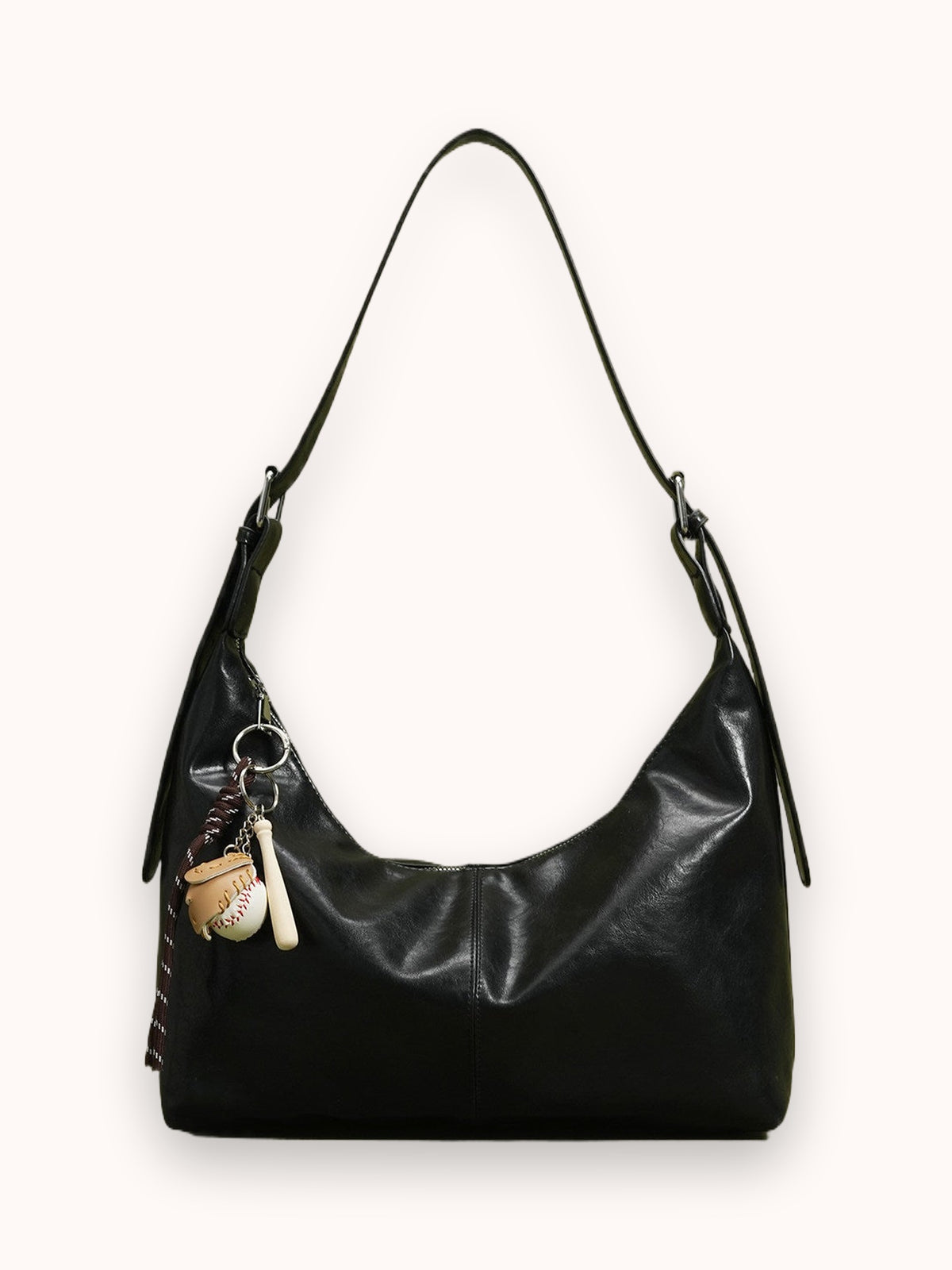 Onyx Pebbled Shoulder Bag