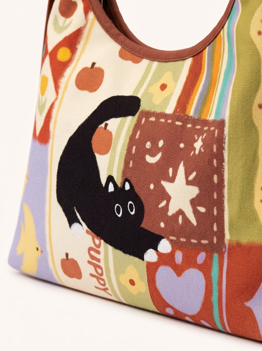 Playful Cat Shoulder Bag