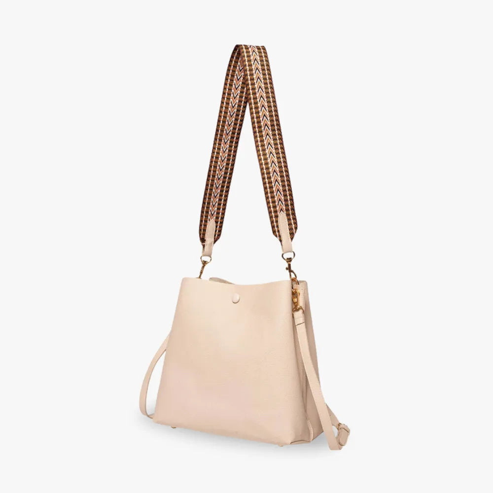 Léonore Vegan Leather Crossbody Bucket Bag