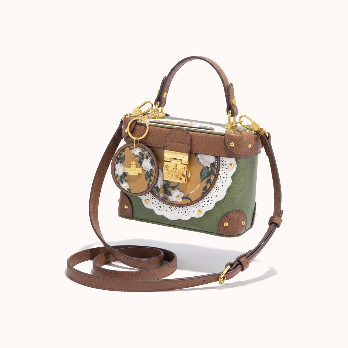Bestickte Lacewing-Tasche mit kurzem Henkel