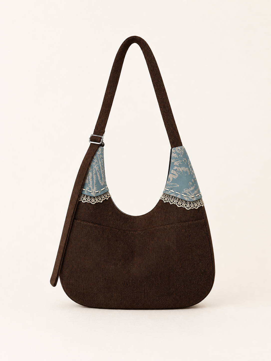 Caramel Puppy Canvas Crossbody Bag — back view