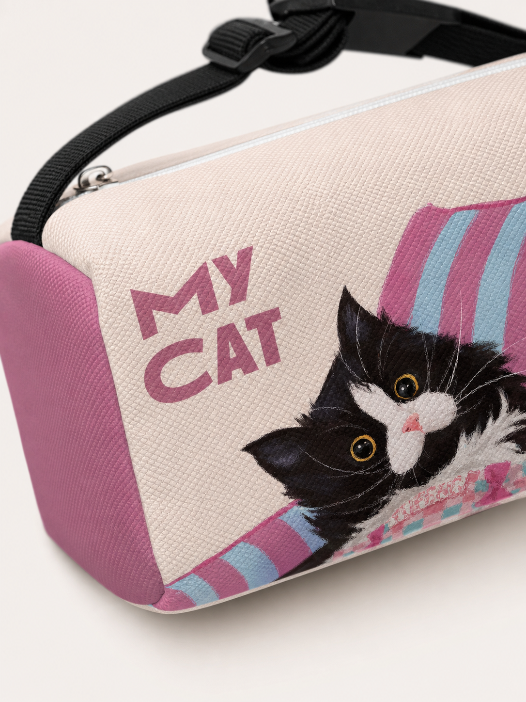 Cow Cat and Bunny Car Tissue Holder — artwork detail