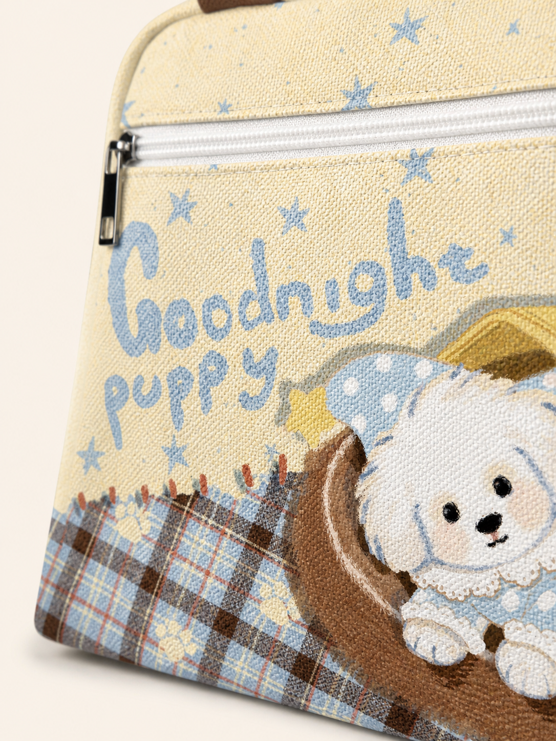 Goodnight Puppy Insulated Lunch Bag — artwork detail