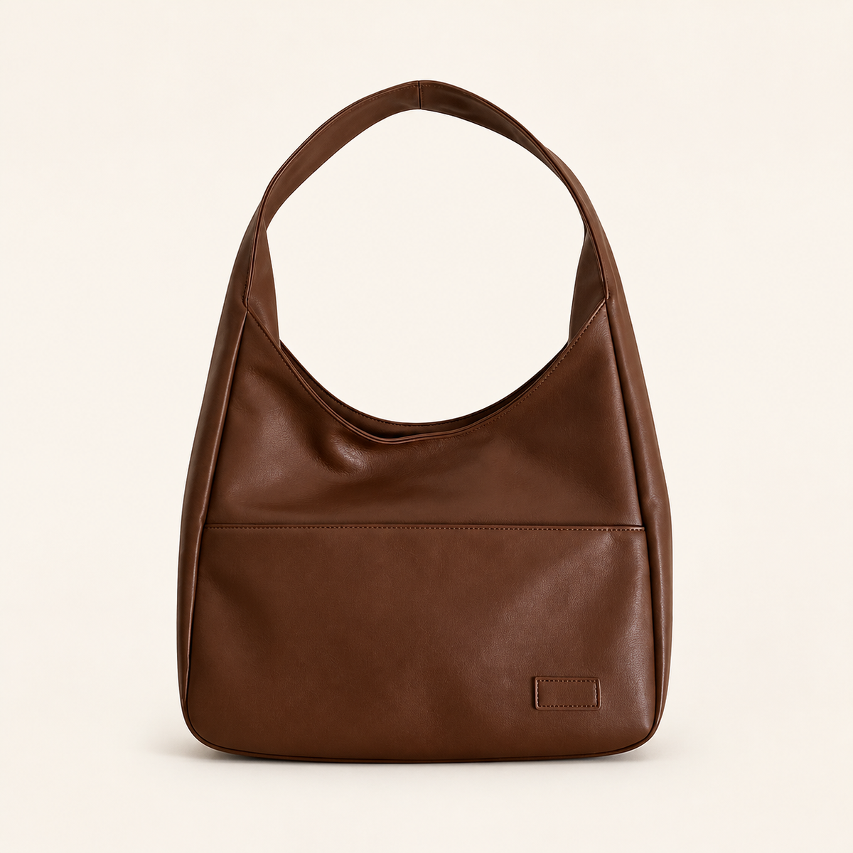 Marlow Oversized Slouchy Hobo Bag front view on warm ivory background