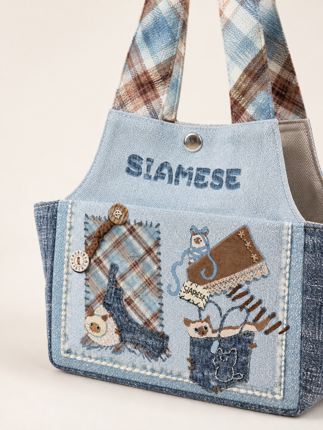 Siamese Corner Canvas Pet Carrier — artwork detail