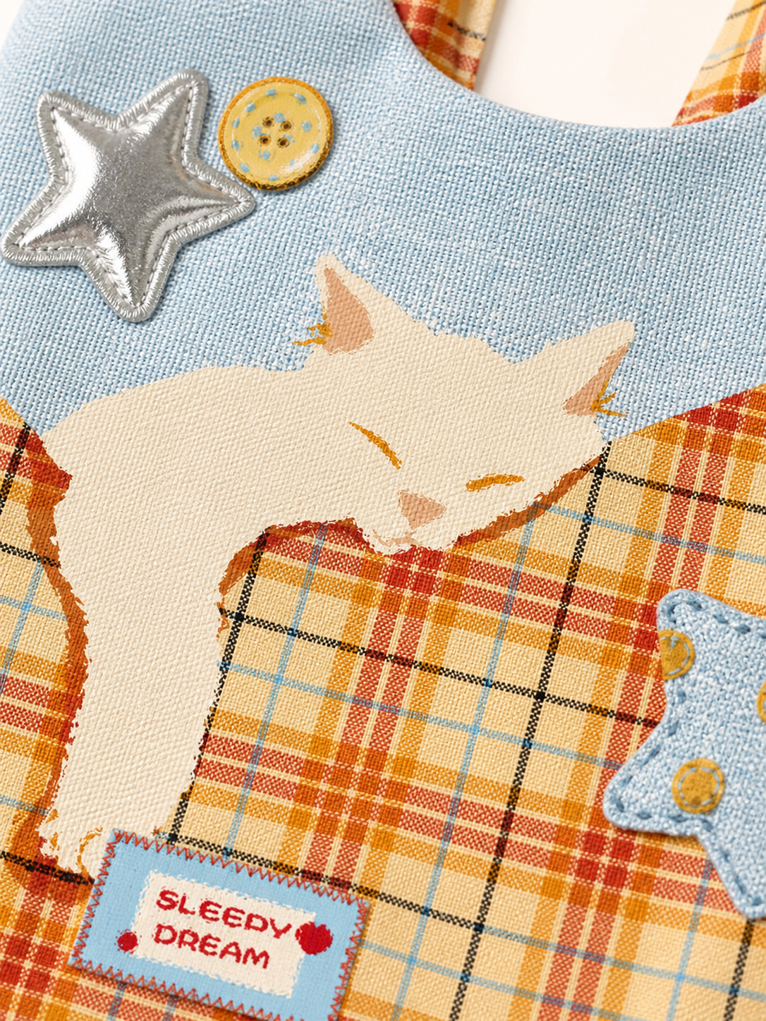 Sleepy Cat Canvas Shoulder Bag — artwork detail