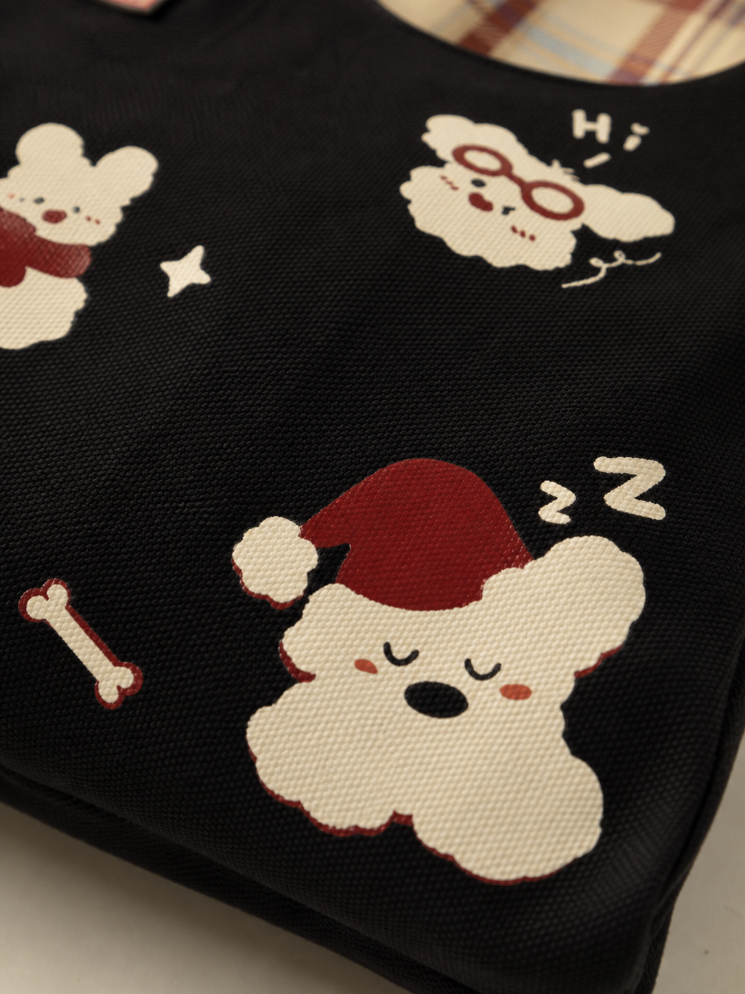 Sleepy Westie Canvas Shoulder Bag — artwork detail