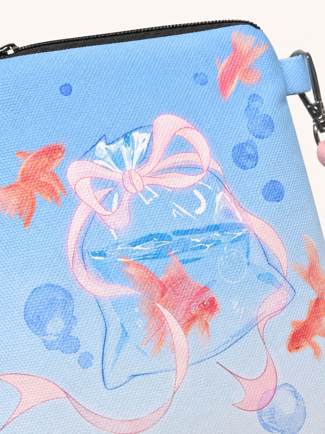 Summer Fish Canvas Phone Bag — artwork detail