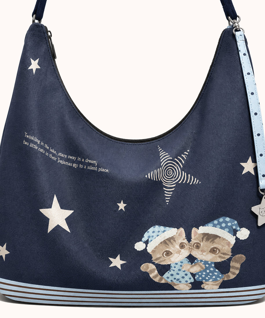 ARIPPULA FEF9F6 | starry-twin-cats-canvas-crossbody-bag | close quality | 012__starry-twin-cats-canvas-crossbody-bag__close-quality.webp
