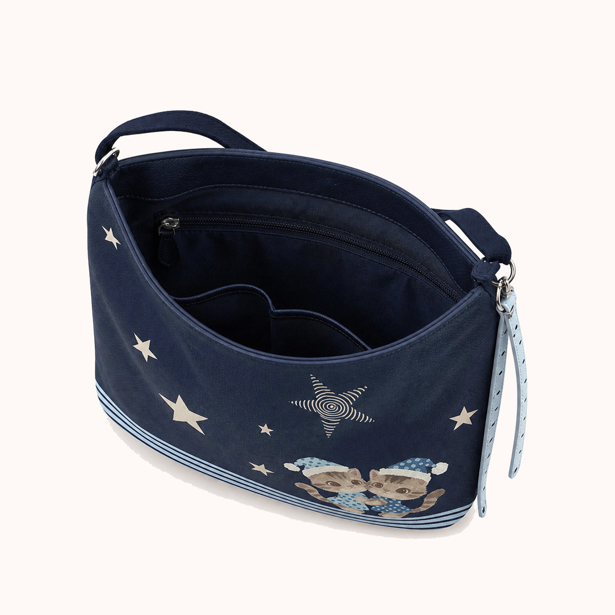 ARIPPULA FEF9F6 | starry-twin-cats-canvas-crossbody-bag | interior | 012__starry-twin-cats-canvas-crossbody-bag__interior.webp